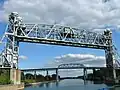 Located only about 400&nbsp;m (1,312&nbsp;ft) south of the St-Laurent Railway Bridge, on the same line, is a pair of vertical-lift bridges to carry the rail line over the Saint Lawrence Seaway