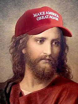 Christ by Heinrich Hofmann, 1889, edited to include a MAGA Cap