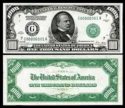 $1,000 Federal Reserve Note, Series 1928, Fr.2210g, depicting Grover Cleveland.
