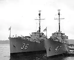 USS&nbsp;Glendale&nbsp;(PF-36) (left) and USS&nbsp;Gallup&nbsp;(PF-47)