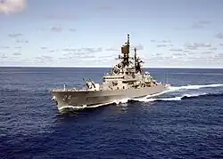 A port bow view of Reeves. (1991)