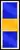 Blue single bar outlined in yellow metal with band across it of yellow metal