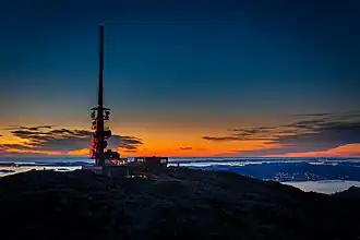 Ulriken TV Tower at night
