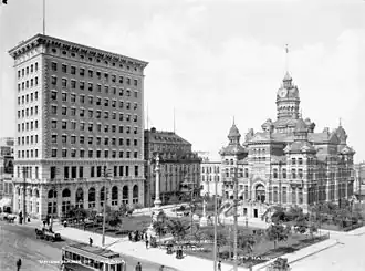 Union Bank of Canada on the left, in Winnipeg, Manitoba