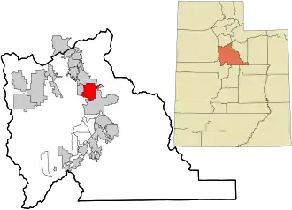 Location in Utah County and the state of Utah