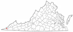Location of Pennington Gap, Virginia