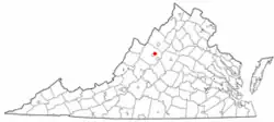 Location of Verona, Virginia