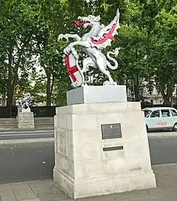 The two original 1849 statues from the Coal Exchange