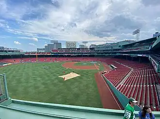 View of Fenway Park from the top of the Green Monster