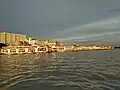 View of the Buriganga river at Sadarghat area with some launches