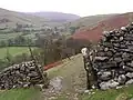 View up Littondale. Looking north-westwards from footpath corner at MR: SD916739.