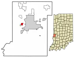 Location of West Terre Haute in Vigo County, Indiana.