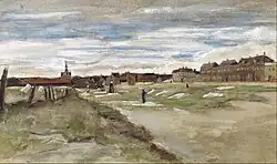 Bleaching Ground at Scheveningen also Bleaching Ground, watercolor 1882 J. Paul Getty Museum, Los Angeles (F946r)