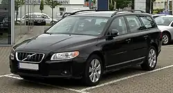 Front drivers side view of black V70