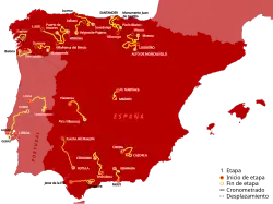 Route of the 2024 Vuelta a España