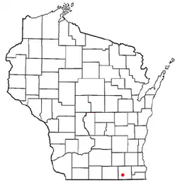 Location of Delavan Lake, Wisconsin