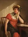 A girl with a letter