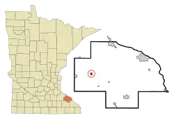 Location of Zumbro Falls, Minnesota