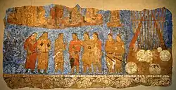 Wall painting at the Ambassador's Hall in Afrosiab