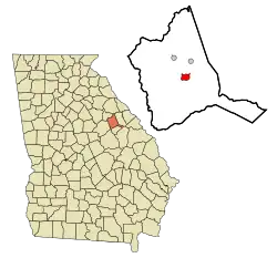 Location in Warren County and the state of Georgia