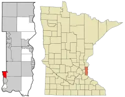 Location of the city of Newport within Washington County, Minnesota