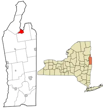 Location in Washington County and the state of New York.