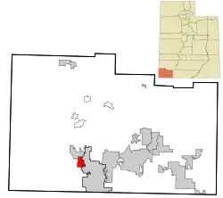 Location in surrounding Washington County and the southwestern portion of the state of Utah