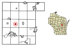 Location of Ogdensburg in Waupaca County, Wisconsin.