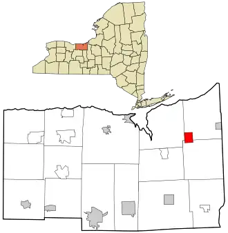 Location in Wayne County and the state of New York.