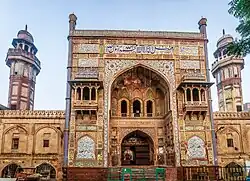 Wazir Khan Mosque in Lahore (1635), notable for its tile-decorated surfaces[285]