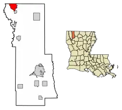 Location of Springhill in Webster Parish, Louisiana.