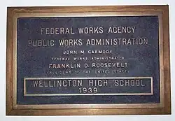 Wellington High School - PWA Plaque