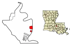 Location of Port Allen in West Baton Rouge Parish, Louisiana.