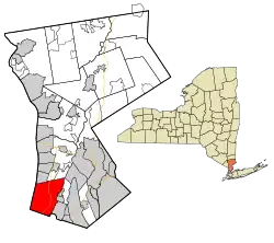 Location of Yonkers in Westchester County, New York