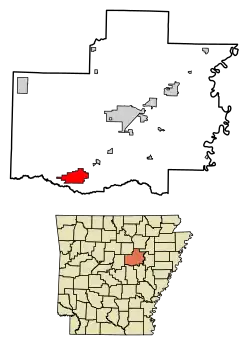 Location of Beebe in White County, Arkansas.