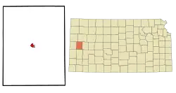 Location within Wichita County and Kansas