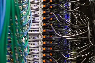 Wikimedia Foundation servers as seen from the rear