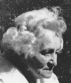 Black and white portrait photograph of Willa Muir