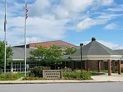Williston Central School building in summer