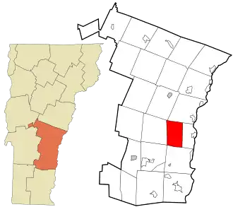 Location in Windsor County and the state of Vermont.