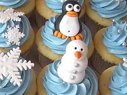 Winter-themed cupcakes