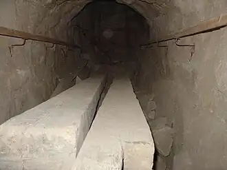 Wooden beams in the pyramid