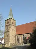 Wulfen, church: Pfarrkirche Sankt Matthäus und Marienbrunnen