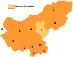 Divisions of Xilingol; Bordered Yellow Banner is 10 on this map