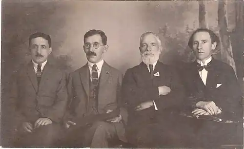 Yehoshua Fridman&nbsp;[he], Yitzchak Vilkanski and Eliezer Eliyahu Fridman in the 13th Zionist Congress in 1923