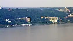 The Yonkers waterfront, seen across the Hudson River