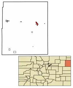 Location within Yuma County and Colorado