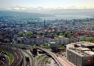 View from Clouds restaurant at the top of Prime Tower.