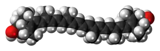 Space-filling model of the zeaxanthin molecule