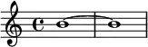 \relative c'' {
b1~ b
}